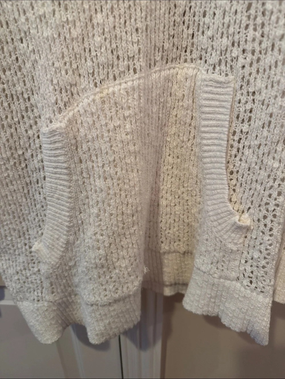 torrid Cream Open-Knit Hooded Sweater